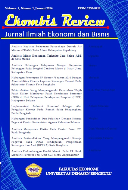 ANALISIS FAKTOR-FAKTOR YANG MEMPENGARUHI KINERJA PEGAWAI PADA DINAS ...